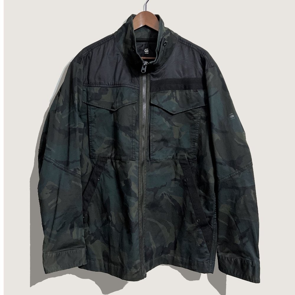 G-Star RAW Men's Deline Mix Overshirt Jacket Camo XL